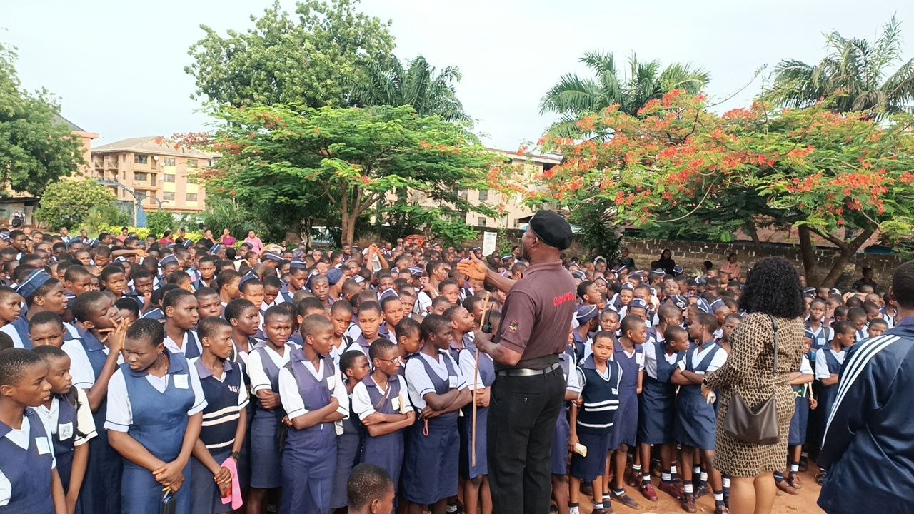 CHAPOL officer addressing students at school