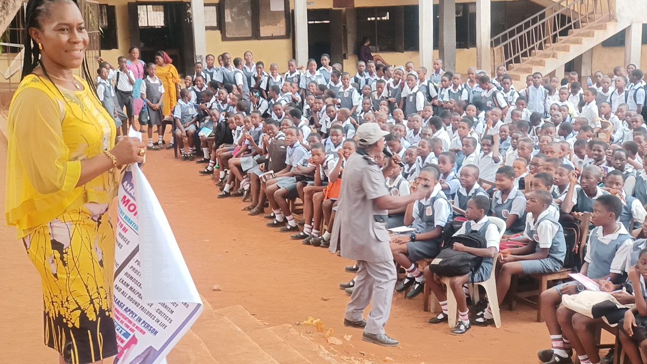 CHAPOL moral campaign outreach with Anambra Moral Guide banner