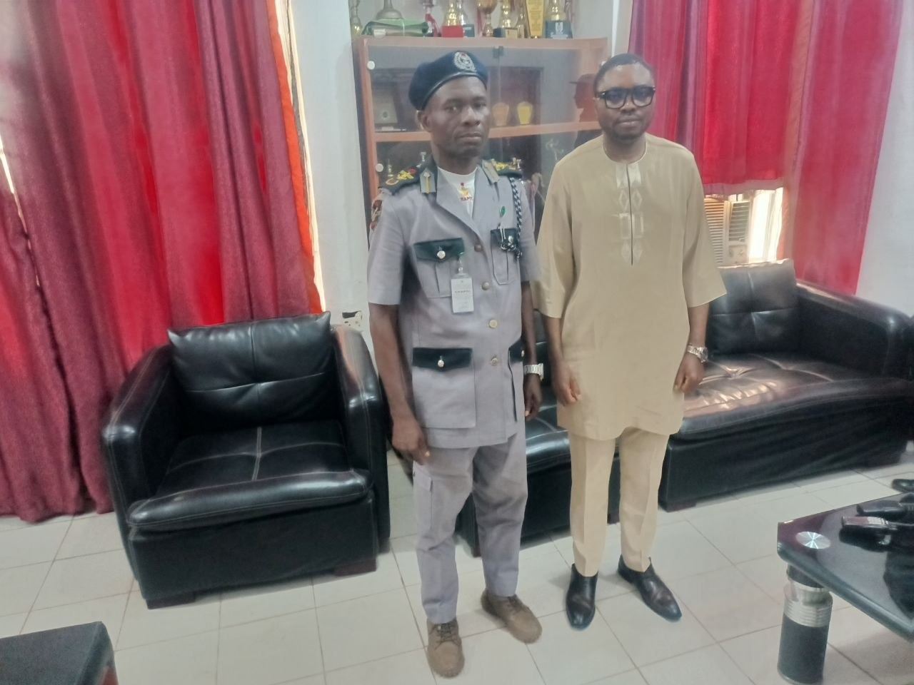 State Commandant with Commissioner Ekene Ogugua